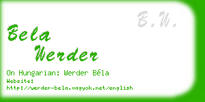 bela werder business card